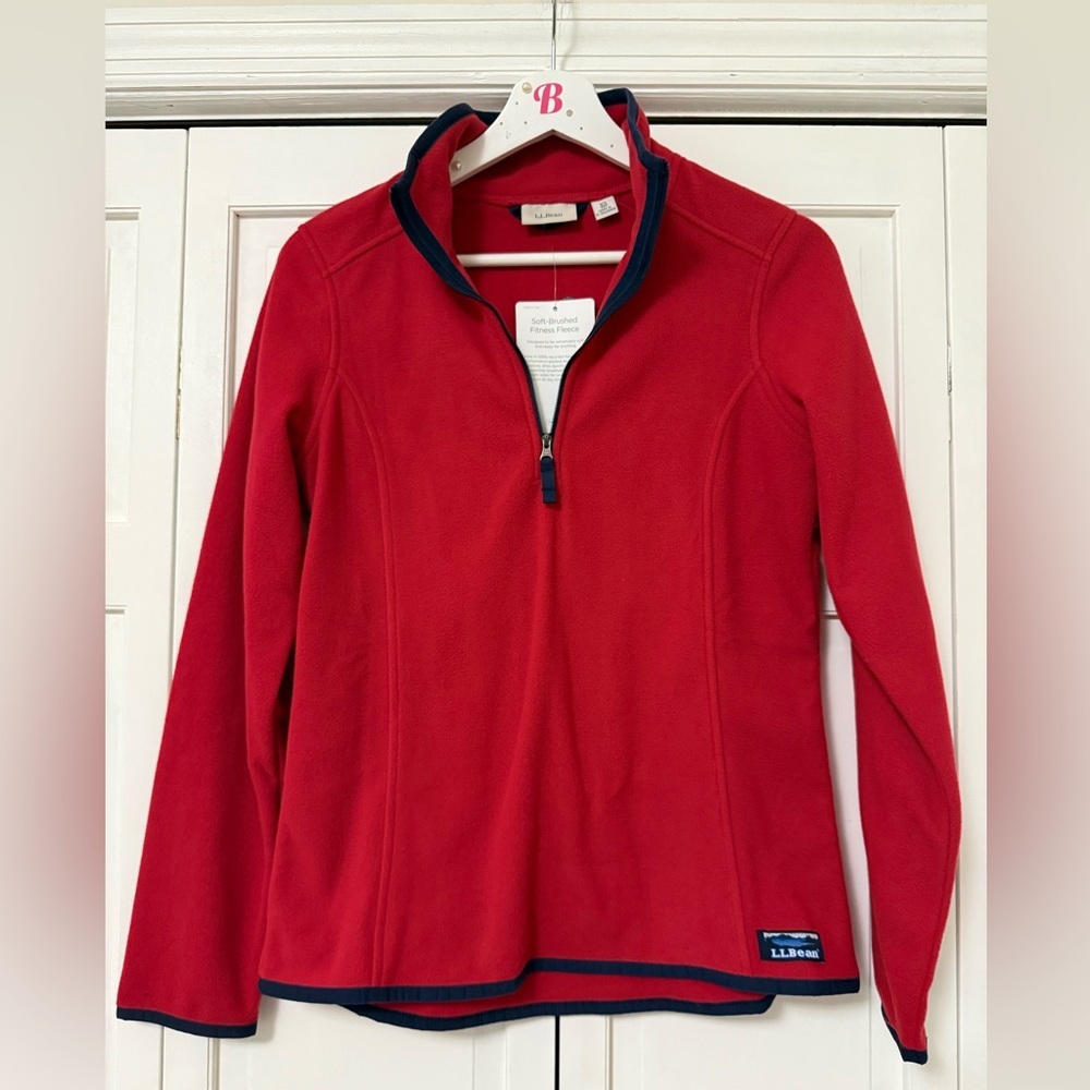NWT L.L. Bean Soft-Brushed Fitness Fleece 100% Recycled Polyester XS Pullover